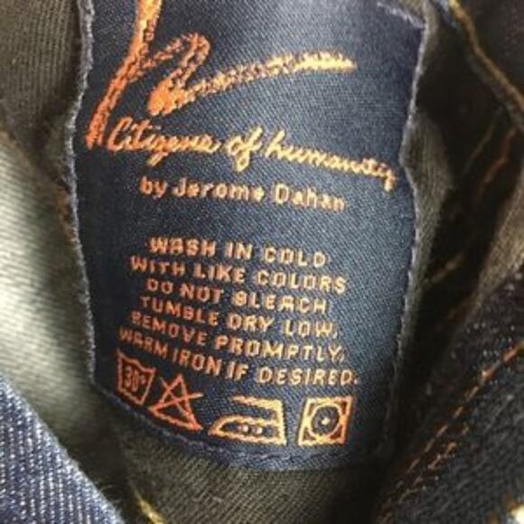 Citizens of Humanity Blue Denim  Kelly Stretch Low Waist Y2K  Crop 28 - Picture 6 of 10